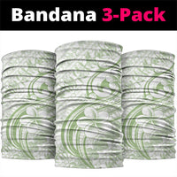Hawaii Plumeria Lokelani Pikake Lei Neck Gaiter Oma'oma'o Polynesian Tattoo LT9 package One Size: 25*50cm Green - Polynesian Pride