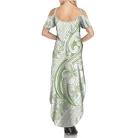 Hawaii Plumeria Lokelani Pikake Lei Summer Maxi Dress Oma'oma'o Polynesian Tattoo