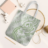 Hawaii Plumeria Lokelani Pikake Lei Tote Bag Oma'oma'o Polynesian Tattoo LT9 White Strap One Size Green - Polynesian Pride