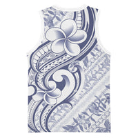 Hawaii Plumeria Lokelani Pikake Lei Basketball Jersey Navy Blue Polynesian Tattoo LT9 - Polynesian Pride