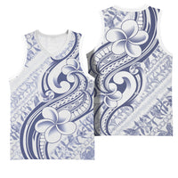 Hawaii Plumeria Lokelani Pikake Lei Basketball Jersey Navy Blue Polynesian Tattoo LT9 - Polynesian Pride