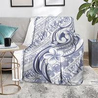 Hawaii Plumeria Lokelani Pikake Lei Blanket Navy Blue Polynesian Tattoo LT9 - Polynesian Pride