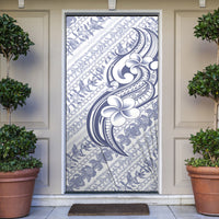 Hawaii Plumeria Lokelani Pikake Lei Door Cover Navy Blue Polynesian Tattoo LT9 Navy Blue - Polynesian Pride