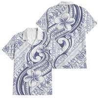 Hawaii Plumeria Lokelani Pikake Lei Family Matching Long Sleeve Bodycon Dress and Hawaiian Shirt Navy Blue Polynesian Tattoo LT9 Dad's Shirt - Short Sleeve Navy Blue - Polynesian Pride