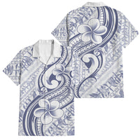Hawaii Plumeria Lokelani Pikake Lei Family Matching Puletasi and Hawaiian Shirt Navy Blue Polynesian Tattoo LT9 Dad's Shirt - Short Sleeve Navy Blue - Polynesian Pride