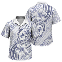 Hawaii Plumeria Lokelani Pikake Lei Family Matching Tank Maxi Dress and Hawaiian Shirt Navy Blue Polynesian Tattoo LT9 Son's Shirt Navy Blue - Polynesian Pride