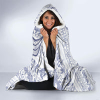 Hawaii Plumeria Lokelani Pikake Lei Hooded Blanket Navy Blue Polynesian Tattoo LT9 - Polynesian Pride