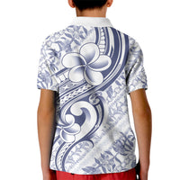 Hawaii Plumeria Lokelani Pikake Lei Kid Polo Shirt Navy Blue Polynesian Tattoo LT9 - Polynesian Pride