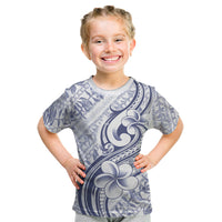 Hawaii Plumeria Lokelani Pikake Lei Kid T Shirt Navy Blue Polynesian Tattoo LT9 Navy Blue - Polynesian Pride
