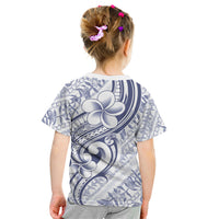 Hawaii Plumeria Lokelani Pikake Lei Kid T Shirt Navy Blue Polynesian Tattoo LT9 - Polynesian Pride