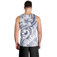 Hawaii Plumeria Lokelani Pikake Lei Men Tank Top Navy Blue Polynesian Tattoo LT9 - Polynesian Pride