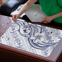 Hawaii Plumeria Lokelani Pikake Lei Puzzle Navy Blue Polynesian Tattoo LT9 - Polynesian Pride