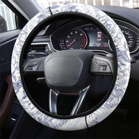 Hawaii Plumeria Lokelani Pikake Lei Steering Wheel Cover Navy Blue Polynesian Tattoo LT9 - Polynesian Pride