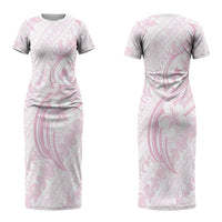 Hawaii Plumeria Lokelani Pikake Lei Couples Matching Short Sleeve Bodycon Dress and Hawaiian Shirt Poni Mama Polynesian Tattoo LT9 - Polynesian Pride