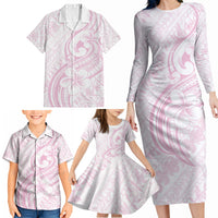 Hawaii Plumeria Lokelani Pikake Lei Family Matching Long Sleeve Bodycon Dress and Hawaiian Shirt Poni Mama Polynesian Tattoo LT9 - Polynesian Pride