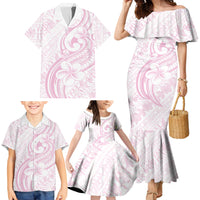 Hawaii Plumeria Lokelani Pikake Lei Family Matching Mermaid Dress and Hawaiian Shirt Poni Mama Polynesian Tattoo