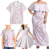 Hawaii Plumeria Lokelani Pikake Lei Family Matching Off Shoulder Maxi Dress and Hawaiian Shirt Poni Mama Polynesian Tattoo LT9 - Polynesian Pride