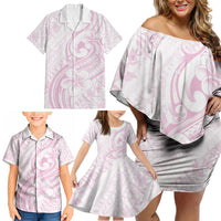 Hawaii Plumeria Lokelani Pikake Lei Family Matching Off Shoulder Short Dress and Hawaiian Shirt Poni Mama Polynesian Tattoo LT9 - Polynesian Pride