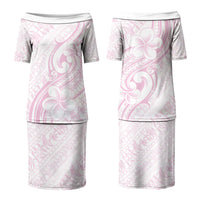 Hawaii Plumeria Lokelani Pikake Lei Family Matching Puletasi and Hawaiian Shirt Poni Mama Polynesian Tattoo LT9 Mom's Dress Pink - Polynesian Pride
