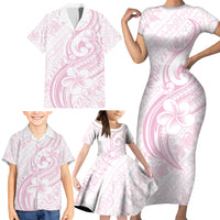 Hawaii Plumeria Lokelani Pikake Lei Family Matching Short Sleeve Bodycon Dress and Hawaiian Shirt Poni Mama Polynesian Tattoo LT9 - Polynesian Pride