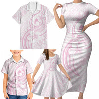 Hawaii Plumeria Lokelani Pikake Lei Family Matching Short Sleeve Bodycon Dress and Hawaiian Shirt Poni Mama Polynesian Tattoo LT9 - Polynesian Pride