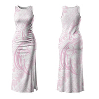 Hawaii Plumeria Lokelani Pikake Lei Family Matching Tank Maxi Dress and Hawaiian Shirt Poni Mama Polynesian Tattoo LT9 Mom's Dress Pink - Polynesian Pride