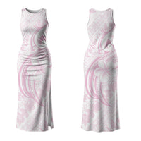 Hawaii Plumeria Lokelani Pikake Lei Family Matching Tank Maxi Dress and Hawaiian Shirt Poni Mama Polynesian Tattoo LT9 Mom's Dress Pink - Polynesian Pride