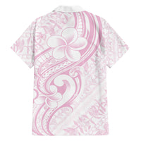 Hawaii Plumeria Lokelani Pikake Lei Family Matching Tank Maxi Dress and Hawaiian Shirt Poni Mama Polynesian Tattoo LT9 Dad's Shirt - Long Sleeve Pink - Polynesian Pride