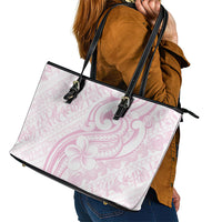 Hawaii Plumeria Lokelani Pikake Lei Leather Tote Bag Poni Mama Polynesian Tattoo LT9 - Polynesian Pride