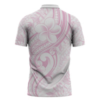 Hawaii Plumeria Lokelani Pikake Lei Zipper Polo Shirt Poni Mama Polynesian Tattoo LT9 - Polynesian Pride