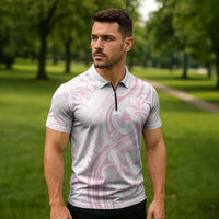 Hawaii Plumeria Lokelani Pikake Lei Zipper Polo Shirt Poni Mama Polynesian Tattoo LT9 - Polynesian Pride