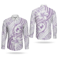 Hawaii Plumeria Lokelani Pikake Lei Couples Matching Short Sleeve Bodycon Dress and Long Sleeve Button Shirt Poni Polynesian Tattoo LT9 - Polynesian Pride