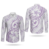 Hawaii Plumeria Lokelani Pikake Lei Couples Matching Summer Maxi Dress and Long Sleeve Button Shirt Poni Polynesian Tattoo LT9 - Polynesian Pride