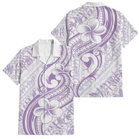 Hawaii Plumeria Lokelani Pikake Lei Family Matching Long Sleeve Bodycon Dress and Hawaiian Shirt Poni Polynesian Tattoo LT9 Dad's Shirt - Short Sleeve Purple - Polynesian Pride