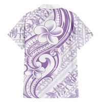 Hawaii Plumeria Lokelani Pikake Lei Family Matching Mermaid Dress and Hawaiian Shirt Poni Polynesian Tattoo LT9 Dad's Shirt - Long Sleeve Purple - Polynesian Pride