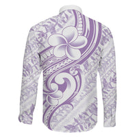 Hawaii Plumeria Lokelani Pikake Lei Family Matching Mermaid Dress and Hawaiian Shirt Poni Polynesian Tattoo LT9 Son's Shirt Purple - Polynesian Pride