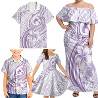 Hawaii Plumeria Lokelani Pikake Lei Family Matching Off Shoulder Maxi Dress and Hawaiian Shirt Poni Polynesian Tattoo LT9 - Polynesian Pride