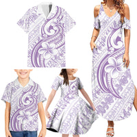 Hawaii Plumeria Lokelani Pikake Lei Family Matching Summer Maxi Dress and Hawaiian Shirt Poni Polynesian Tattoo LT9 - Polynesian Pride