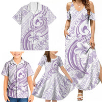 Hawaii Plumeria Lokelani Pikake Lei Family Matching Summer Maxi Dress and Hawaiian Shirt Poni Polynesian Tattoo LT9 - Polynesian Pride