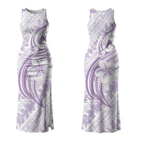Hawaii Plumeria Lokelani Pikake Lei Family Matching Tank Maxi Dress and Hawaiian Shirt Poni Polynesian Tattoo LT9 Mom's Dress Purple - Polynesian Pride
