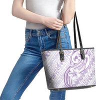 Hawaii Plumeria Lokelani Pikake Lei Leather Tote Bag Poni Polynesian Tattoo LT9 - Polynesian Pride