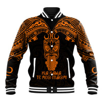 Personalised New Zealand Te Reo Maori Baseball Jacket Kia Kaha Maori Language Week Gold Style LT9 Unisex Gold - Polynesian Pride