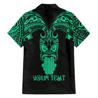 Personalised New Zealand Te Reo Maori Family Matching Long Sleeve Bodycon Dress and Hawaiian Shirt Kia Kaha Maori Language Week Green Style LT9 - Polynesian Pride