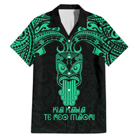Personalised New Zealand Te Reo Maori Family Matching Mermaid Dress and Hawaiian Shirt Kia Kaha Maori Language Week Green Style LT9 Dad's Shirt - Short Sleeve Green - Polynesian Pride