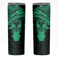 Personalised New Zealand Te Reo Maori Skinny Tumbler Kia Kaha Maori Language Week Green Style