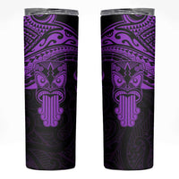 Personalised New Zealand Te Reo Maori Skinny Tumbler Kia Kaha Maori Language Week Purple Style