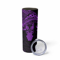 Personalised New Zealand Te Reo Maori Skinny Tumbler Kia Kaha Maori Language Week Purple Style