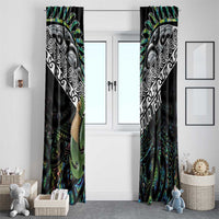 Personalised Maori Manaia Window Curtain New Zealand Tribal Hei Matau Papua Shell LT9 - Polynesian Pride