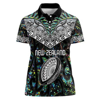 Custom New Zealand Women Polo Shirt Maori Rugby Tattoo Papua Shell