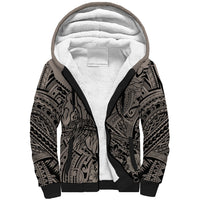 Beauty and The Warrior Polynesian Valentine Sherpa Hoodie Hibiscus FLowers Brown Style LT9 Unisex Brown - Polynesian Pride